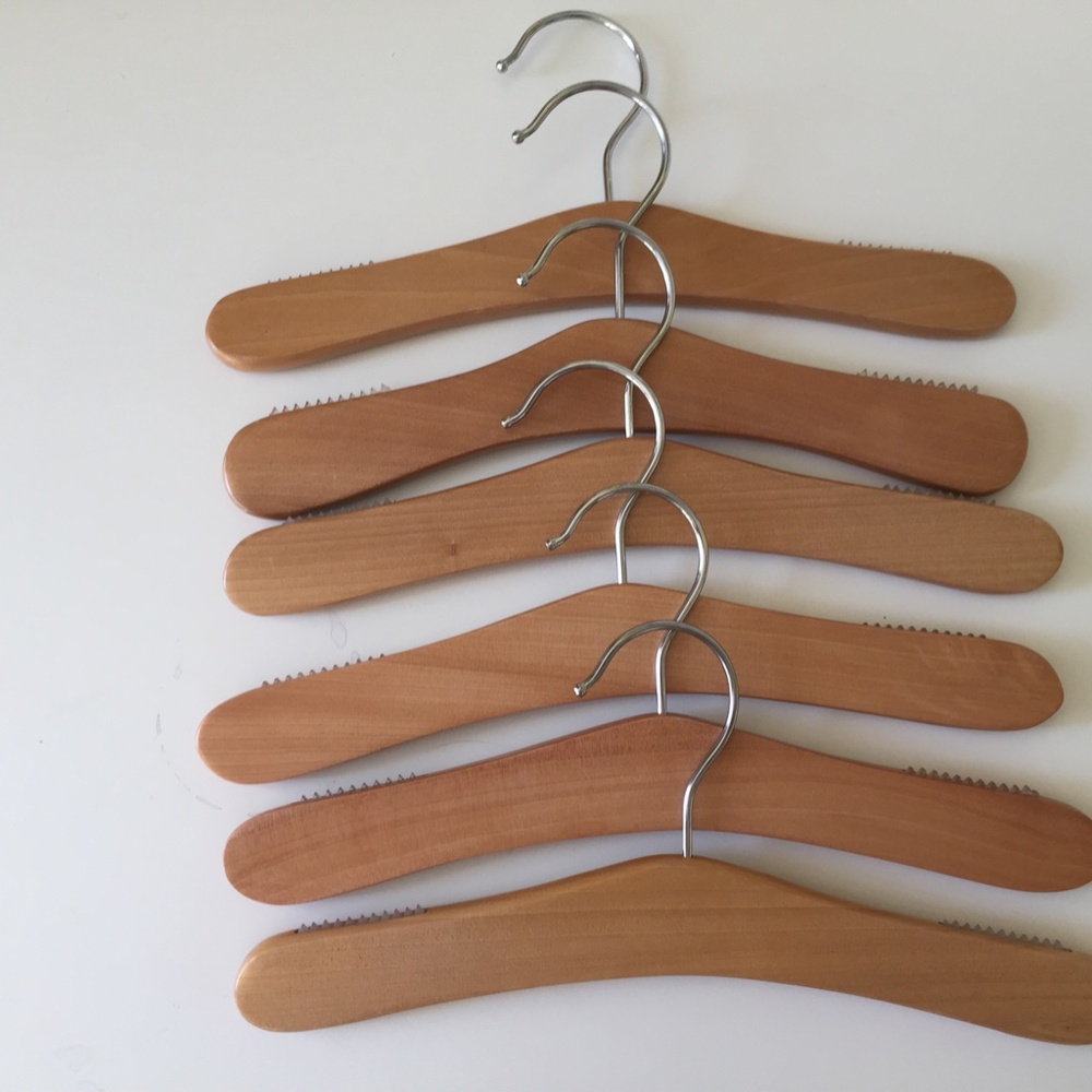 6 Baby Clothes Hangers, 10 inches, wood